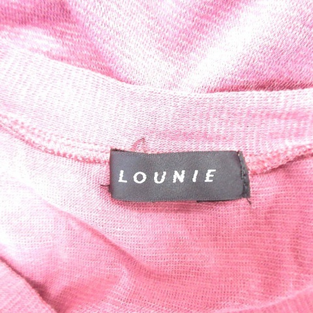LOUNIE(ルーニィ)のルーニィ ニットカットソー Vネック シャーリングスリーブ 長袖 ピンク /AU レディースのトップス(ニット/セーター)の商品写真