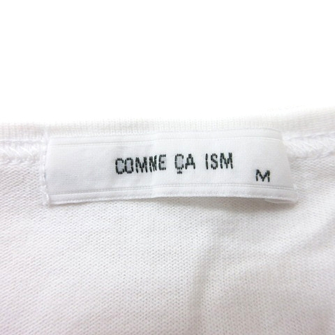 COMME CA ISM(コムサイズム)のコムサイズム カットソー Tシャツ Vネック プリント 長袖 M 白 ■MO レディースのトップス(Tシャツ(長袖/七分))の商品写真