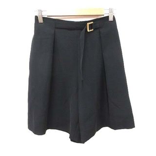 スピックアンドスパン(Spick & Span)のスピック&スパン キュロットパンツ タック ベルト 黒 ブラック(キュロット)