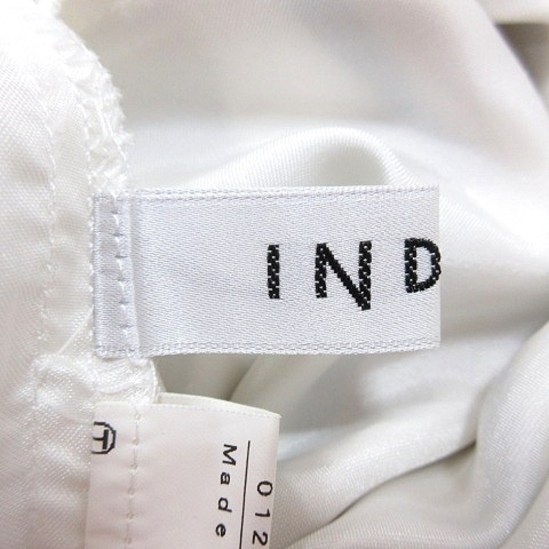 INDIVI(インディヴィ)のインディヴィ INDIVI ワンピース ひざ丈 ボーダー 半袖 38 白 レディースのワンピース(ひざ丈ワンピース)の商品写真