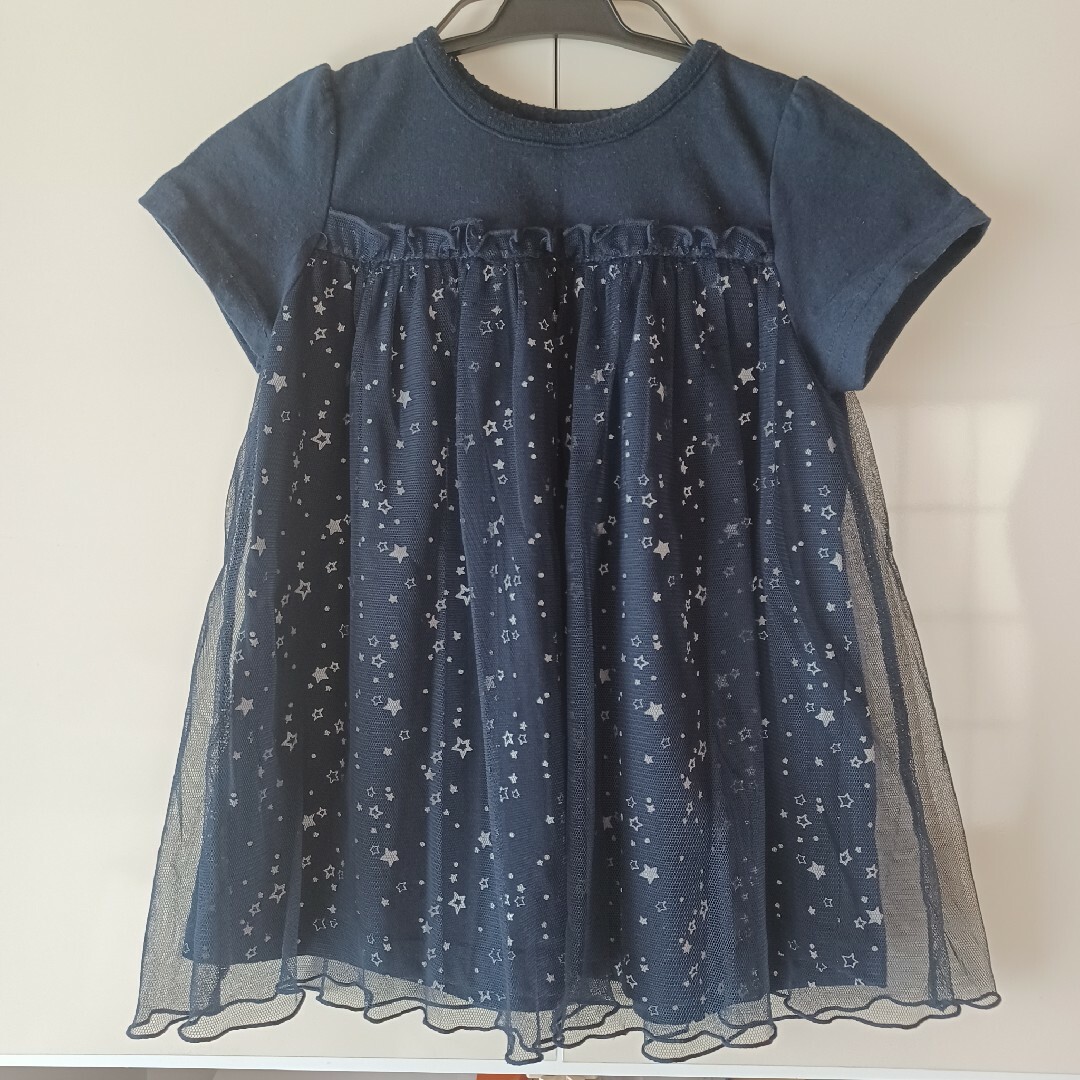 西松屋(ニシマツヤ)のチュールチュニック 95cm キッズ/ベビー/マタニティのキッズ服女の子用(90cm~)(Tシャツ/カットソー)の商品写真