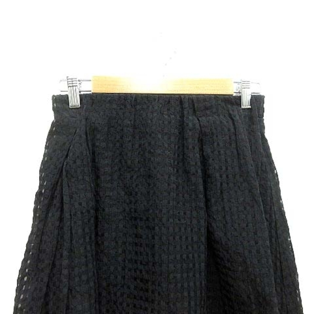 nano・universe(ナノユニバース)のnano universe フレアスカート ミモレ ロング チェック 黒 /YK レディースのスカート(ロングスカート)の商品写真