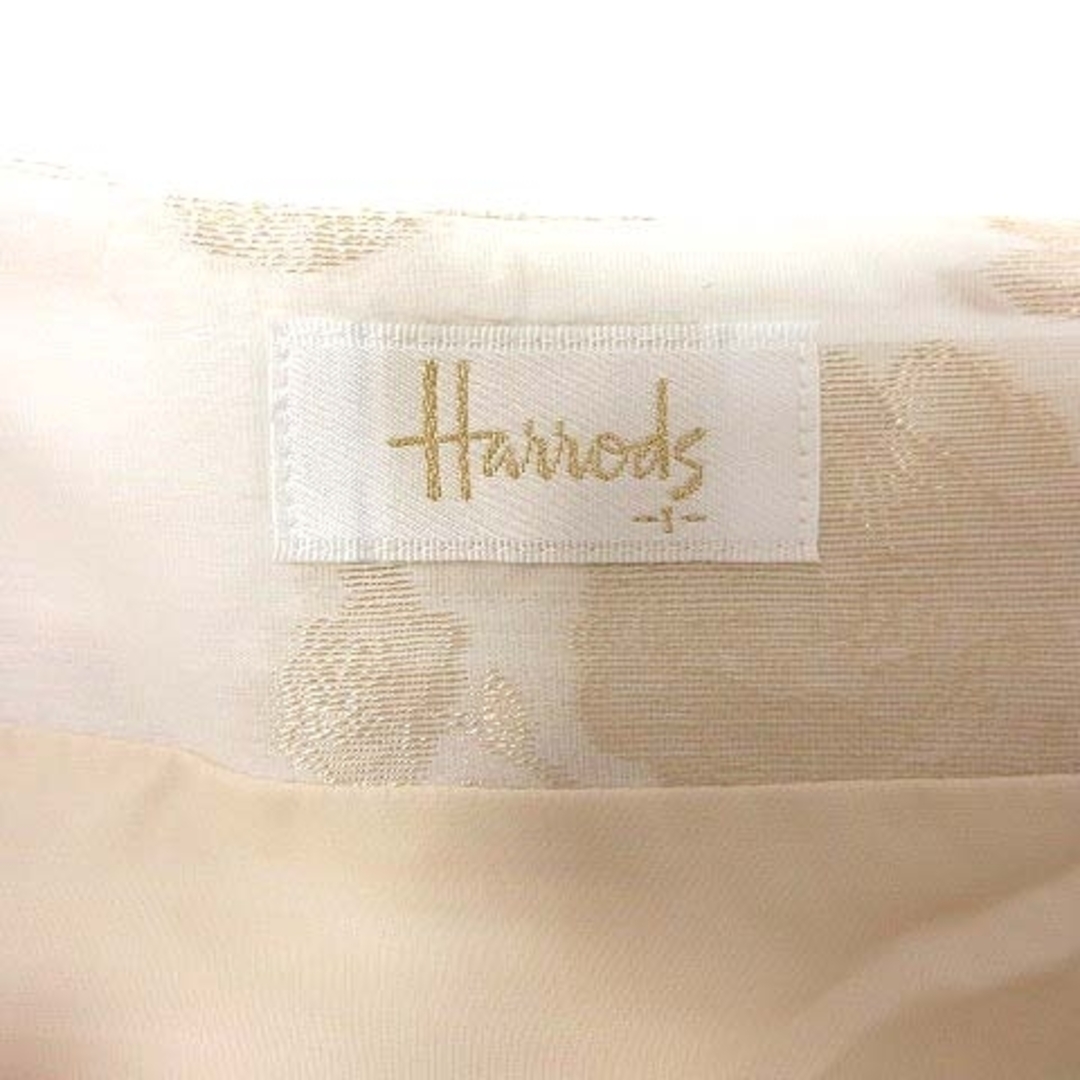 Harrods(ハロッズ)のHarrods プリーツスカート ひざ丈 花柄 1 白 ホワイト ベージュ レディースのスカート(ひざ丈スカート)の商品写真