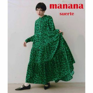 アンティローザ(Auntie Rosa)の新品★manana レオパードティアードワンピース(ロングワンピース/マキシワンピース)