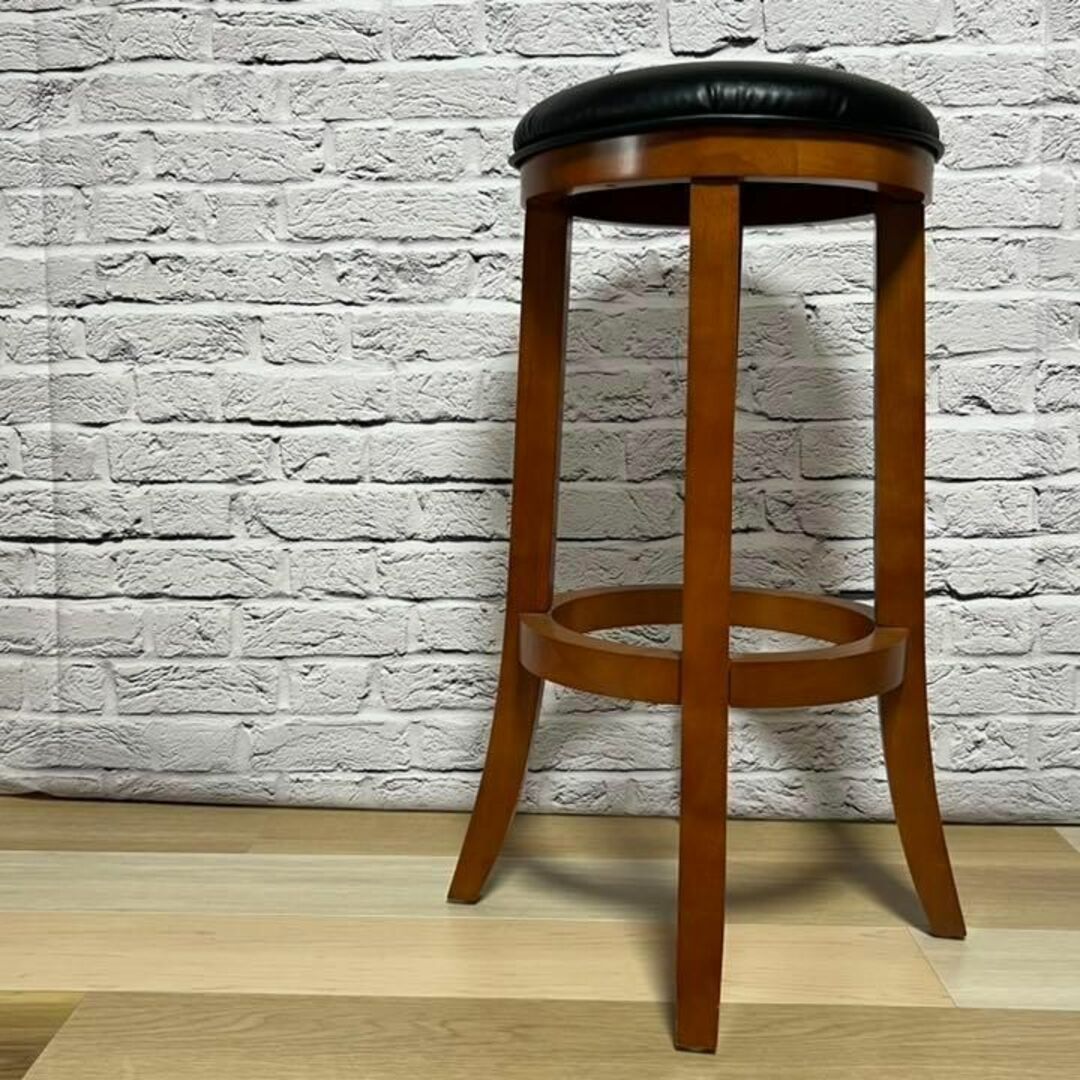 弘益 KOEKI カウンタースツール　黒　アンティークテイスト　木製 スツール インテリア/住まい/日用品の椅子/チェア(スツール)の商品写真