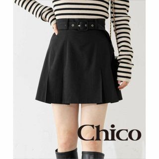 フーズフーチコ(who's who Chico)の美品★Chico ベルト付きプリーツミニスカート チコ(ミニスカート)