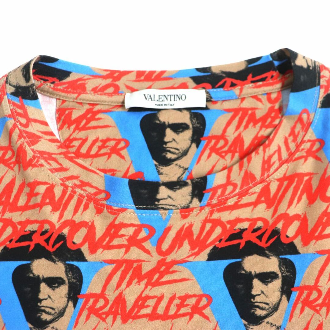 極美品▼VALENTINO×UNDERCOVER ヴァレンティノ×アンダーカバー コラボ 総柄 クルーネック 半袖 Tシャツ マルチ S メンズ 伊製  正規品