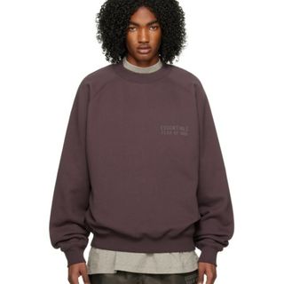 Essentials エッセンシャルズ パープル ラグラン スウェットシャツ-