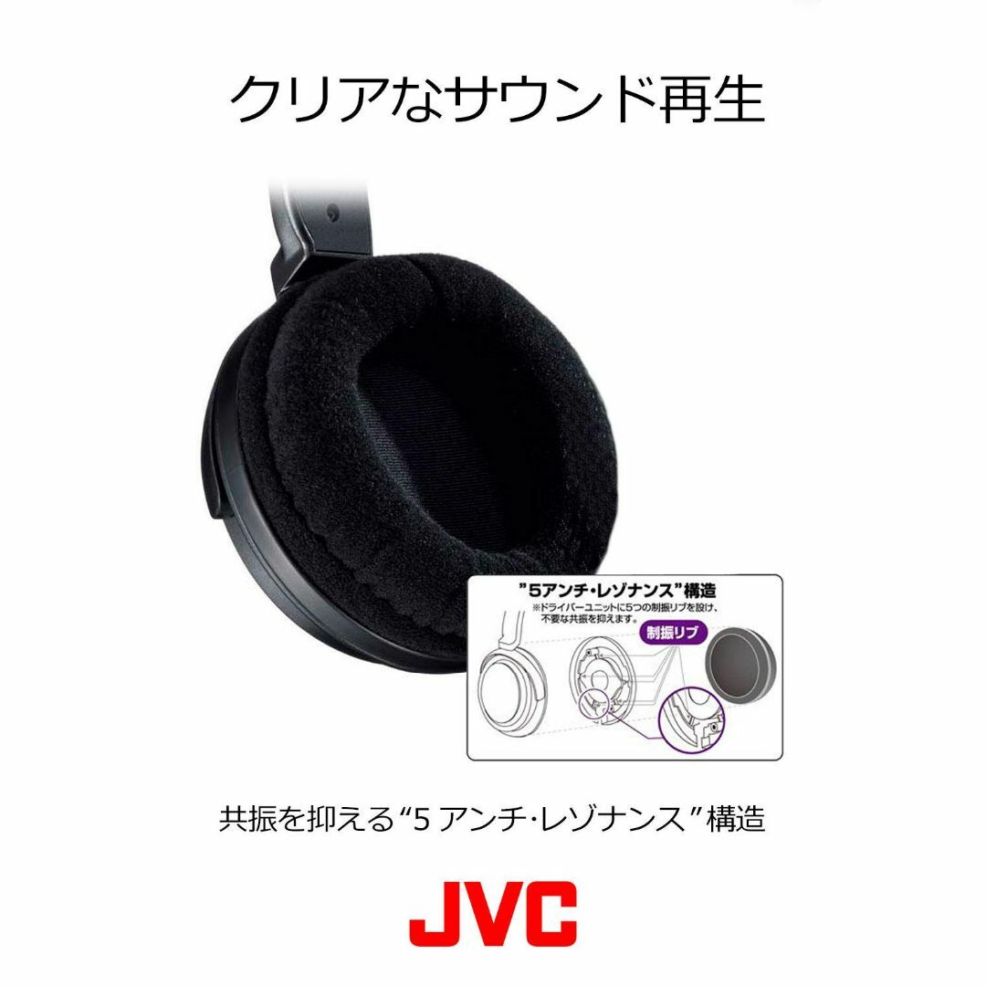 JVC HA-RZ510 有線 密閉型ステレオヘッドホン ブラック 室内用(テレ