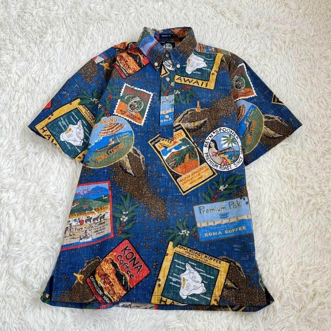 ヒート 乳首タグ【金タグ】70's レインスプーナーアロハ総柄シャツ 裏