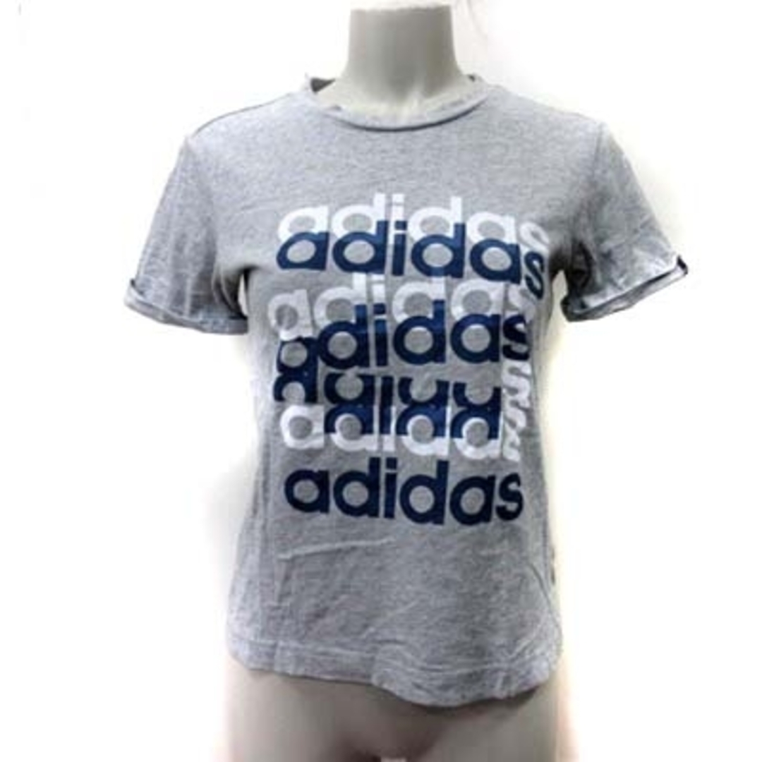 adidas(アディダス)のアディダス Tシャツ カットソー 半袖 M グレー /YI レディースのトップス(Tシャツ(半袖/袖なし))の商品写真