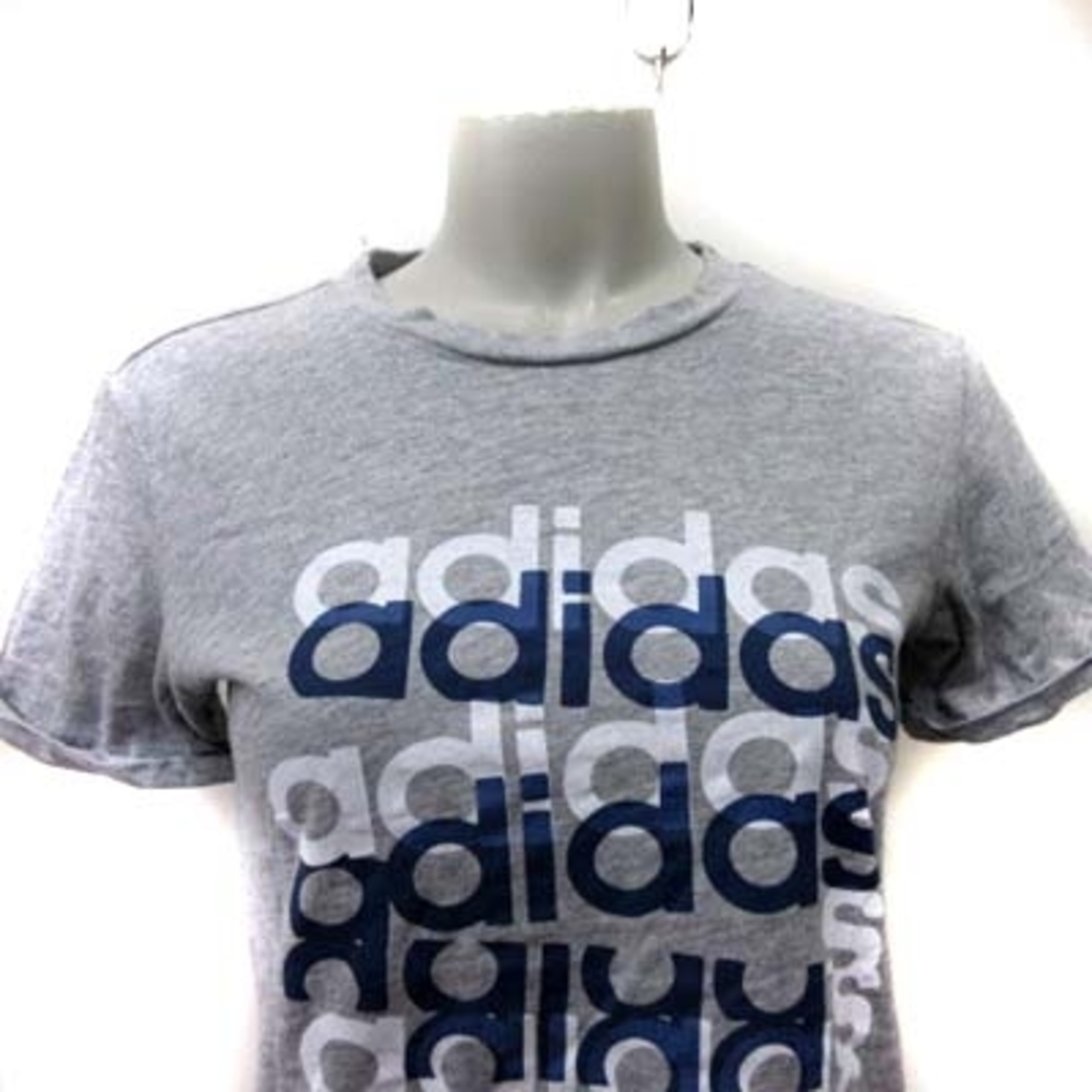 adidas(アディダス)のアディダス Tシャツ カットソー 半袖 M グレー /YI レディースのトップス(Tシャツ(半袖/袖なし))の商品写真