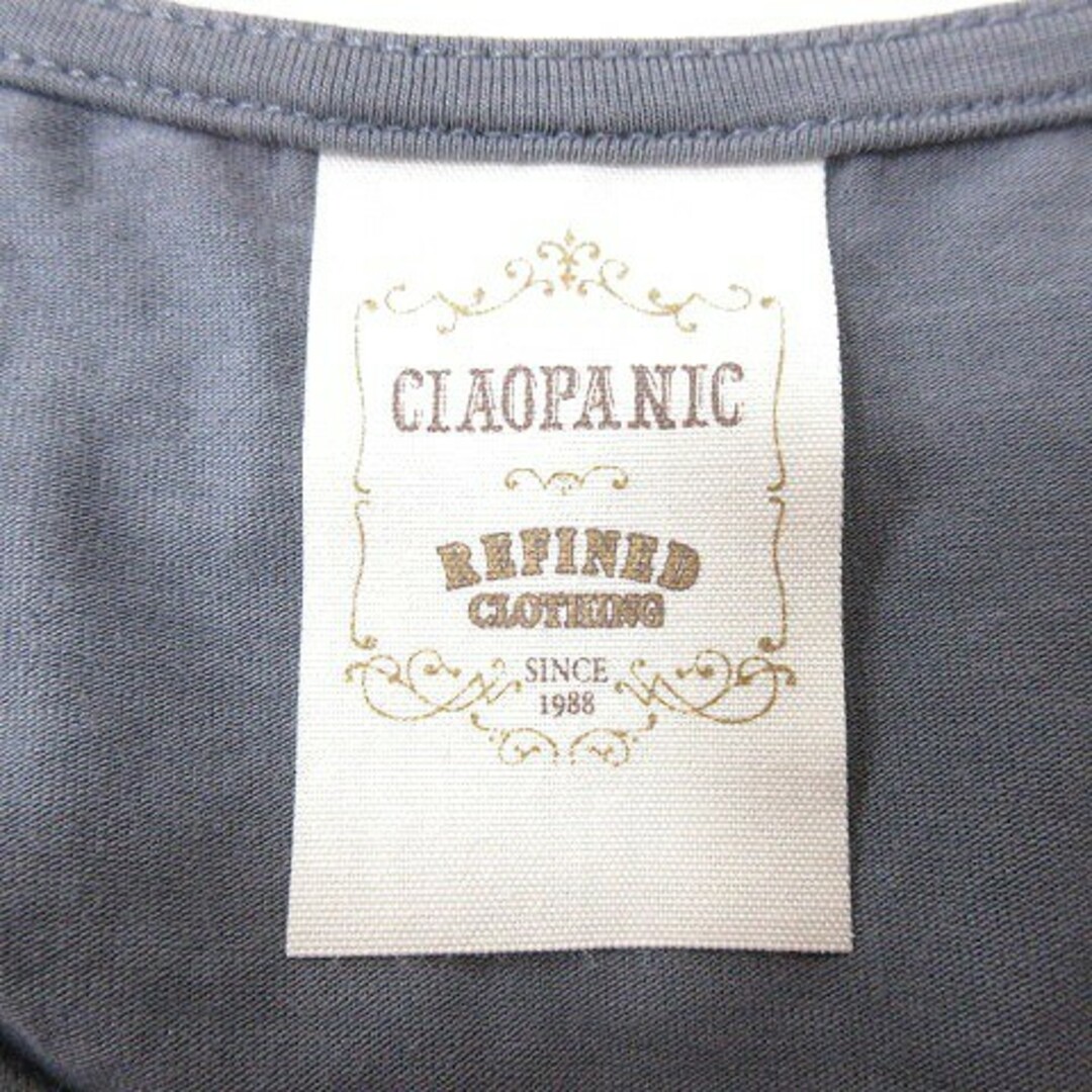 Ciaopanic(チャオパニック)のチャオパニック カットソー Uネック 半袖 リボン F グレー ■MO レディースのトップス(カットソー(半袖/袖なし))の商品写真