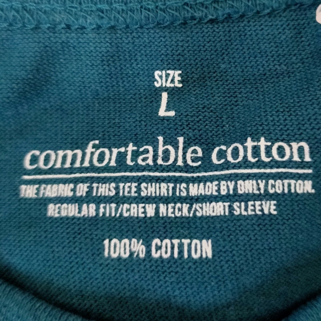 GU(ジーユー)のGU コットンクールネック半袖Tシャツ Lサイズ ダークグリーン メンズのトップス(Tシャツ/カットソー(半袖/袖なし))の商品写真