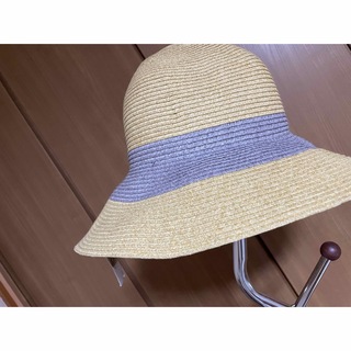 新品 麦わら帽子 サイズ調整可能 ペーパーハット青 ストローハット日焼け防止UV(麦わら帽子/ストローハット)