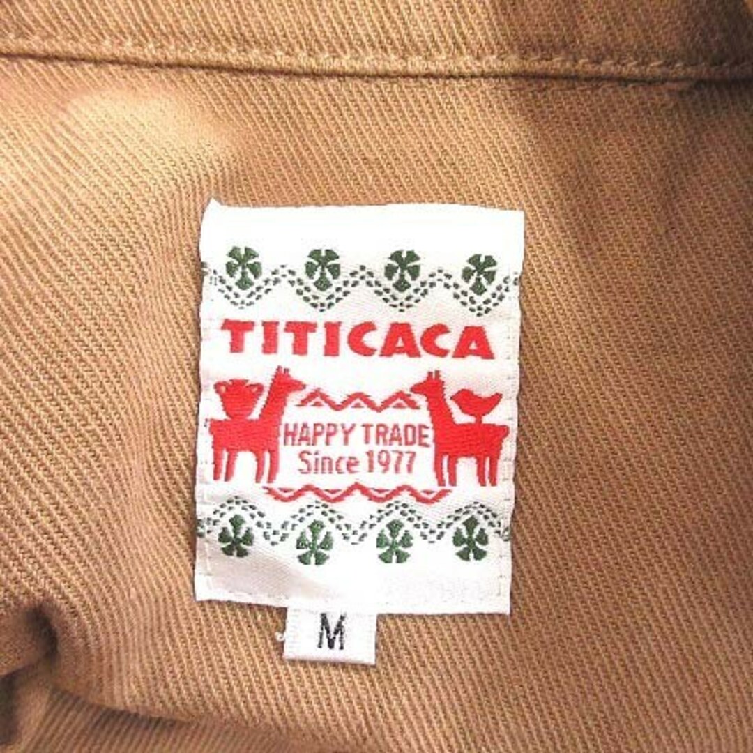 titicaca(チチカカ)のチチカカ titicaca ミリタリーシャツ 長袖 刺繍 M 茶 ブラウン  レディースのトップス(シャツ/ブラウス(長袖/七分))の商品写真