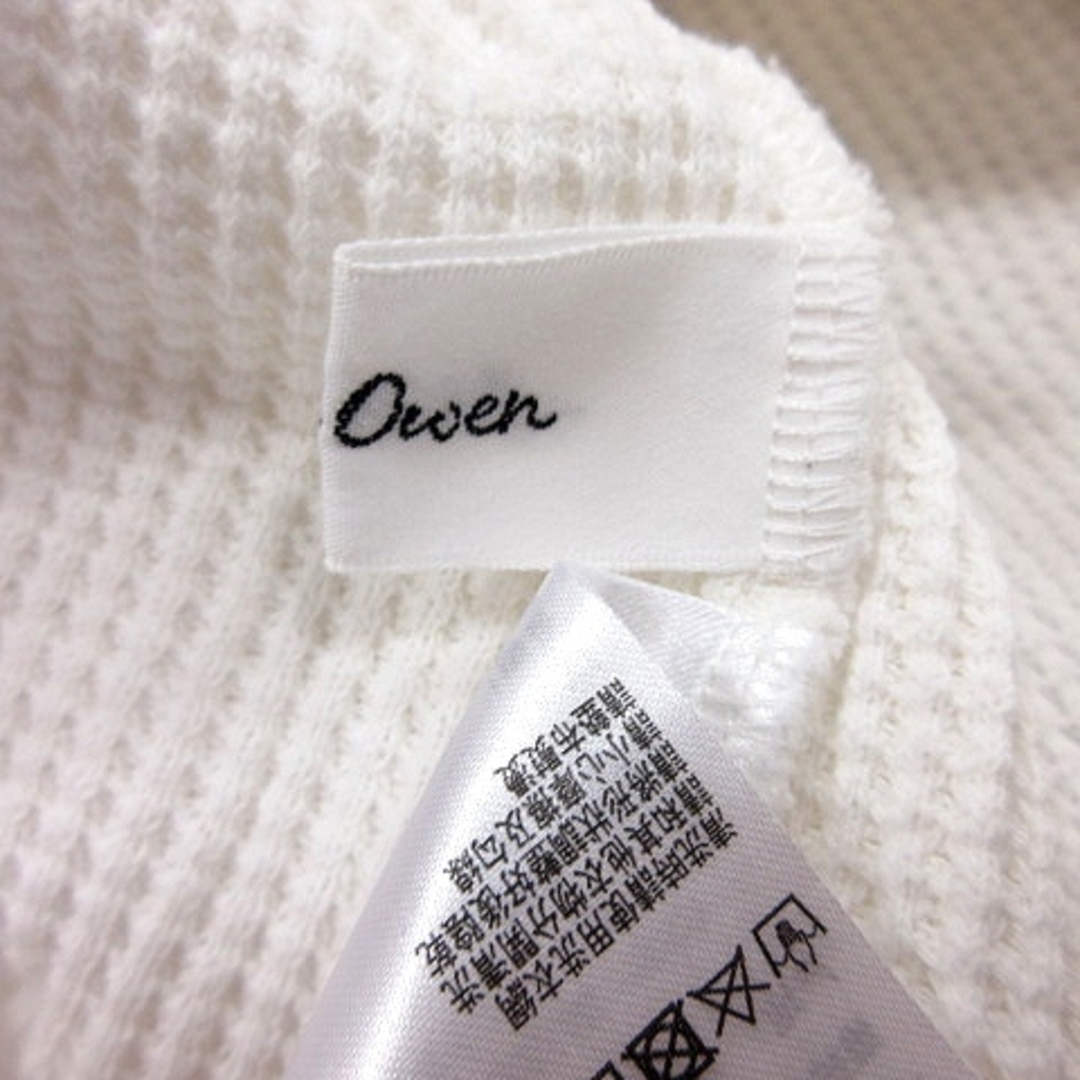 Mila Owen(ミラオーウェン)のミラオーウェン カットソー Tシャツ Uネック ワッフル地 長袖 0 白 レディースのトップス(Tシャツ(長袖/七分))の商品写真