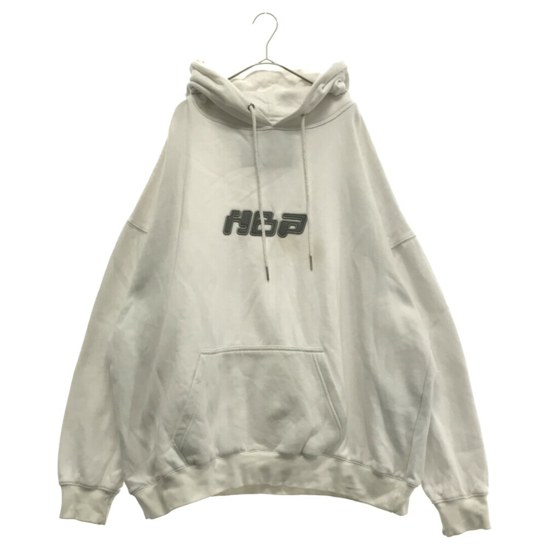 HOOD BY AIR フッドバイエアー ロゴワッペン プルオーバーパーカー ホワイト