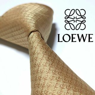 ロエベ(LOEWE)のロエベ　ネクタイ　アナグラム　総ロゴ　ハイブランド　高級シルク　古着コーデ　光沢(ネクタイ)