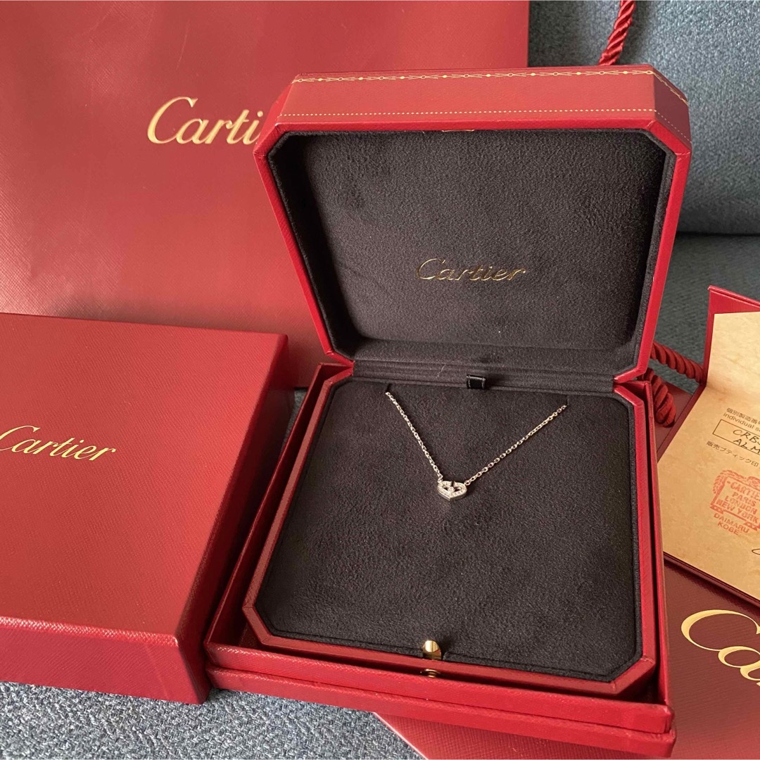 カルティエ Cartier カルティエ Cハート ネックレス ダイヤモンドWGネックレス