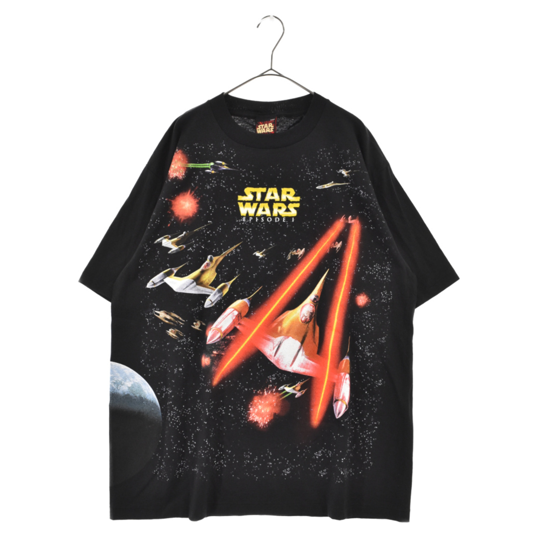 77センチ身幅VINTAGE ヴィンテージ 90s VINTAGE DEADSTOCK Star Wars Episode 1 All Over Print Tee スターウォーズ ムービープリント半袖Tシャツ ブラック 半袖Tシャツ