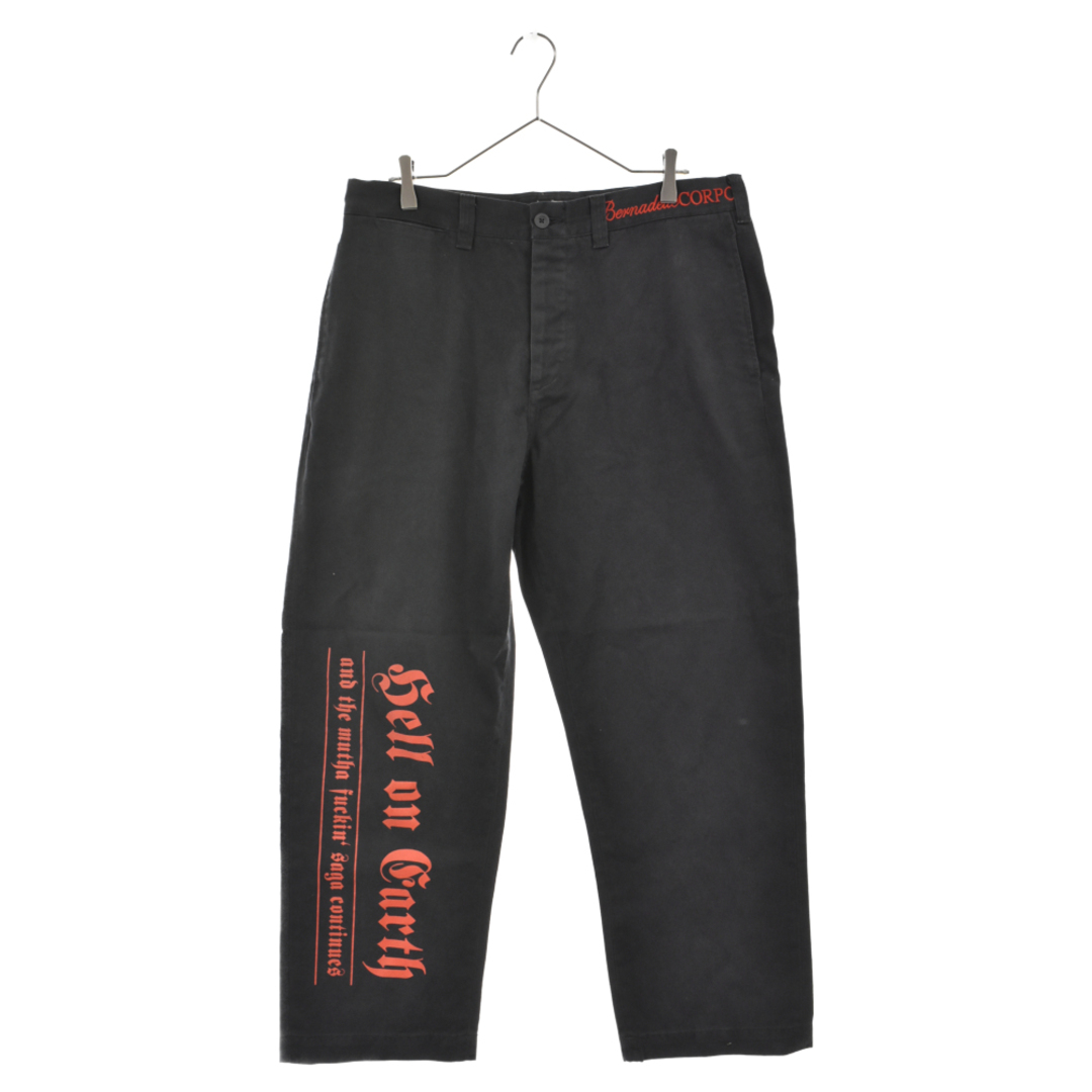 店舗限定特典あり SUPREME シュプリーム 23SS ×Bernadette Corporation Old English Chino Pant ペイント加工チノパンツ ストレートパンツ ブラック