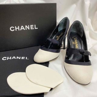 シャネル(CHANEL)のシャネル　ハイヒール　パンプス　ホワイト＆ブラック　36   ２３cm(ハイヒール/パンプス)