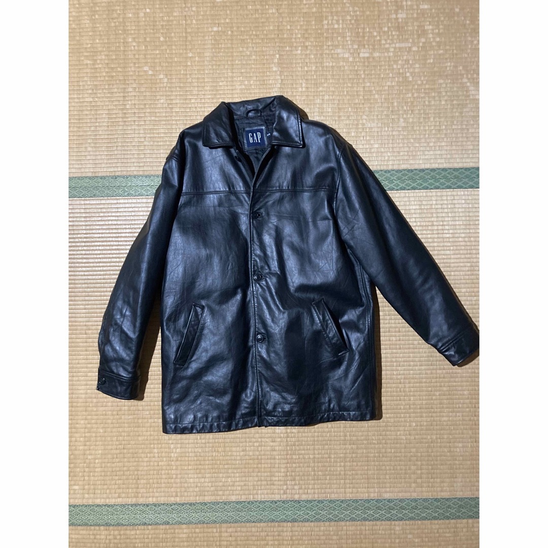 GAP レザーカーコート　M 黒　black