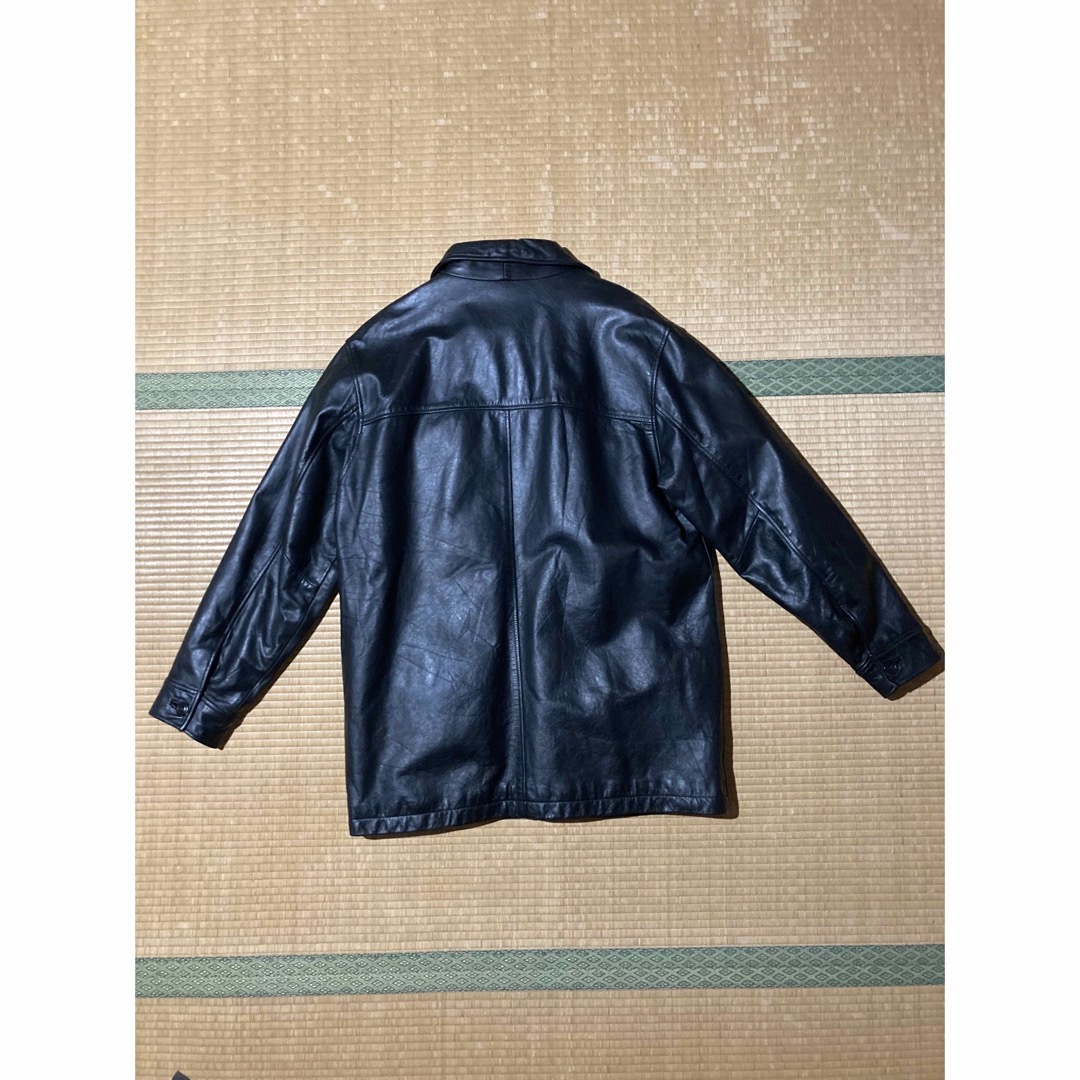 GAP レザーカーコート M 黒 black-