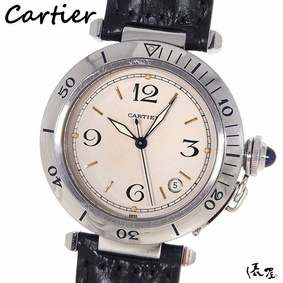 【OH済】カルティエ パシャ 38mm 自動巻 生産終了モデル レザーベルト メンズ レディース Cartier 時計 腕時計 【送料無料】