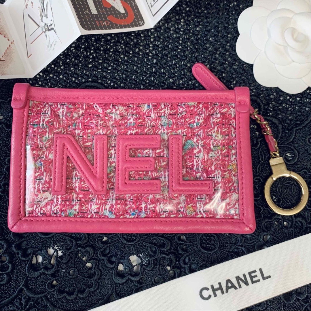 美品♡CHANELシャネル ツイード コインケース カードケース　ピンク