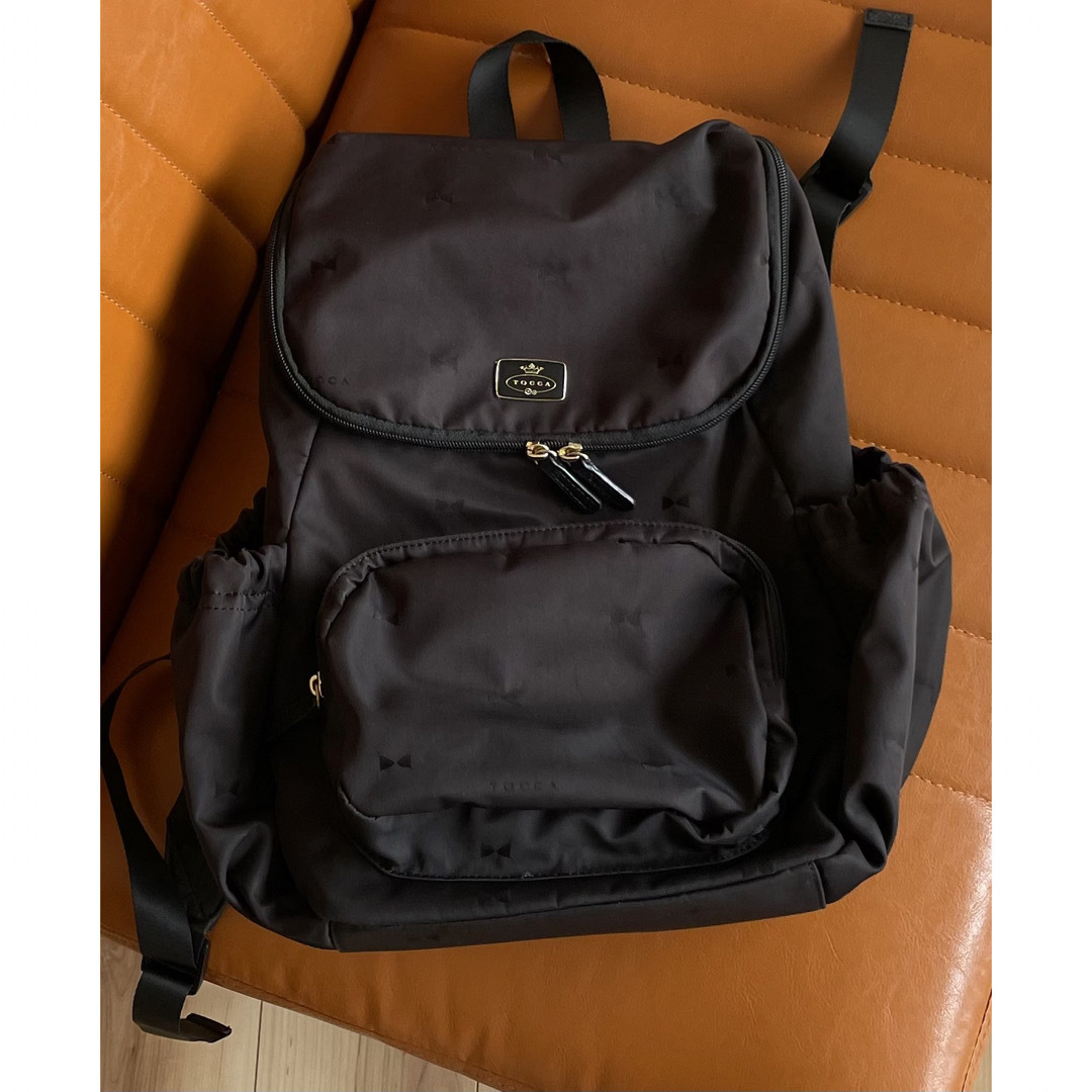 TOCCA リボンマザーズバックパック ブラック 黒 リュックサック ポーチ付