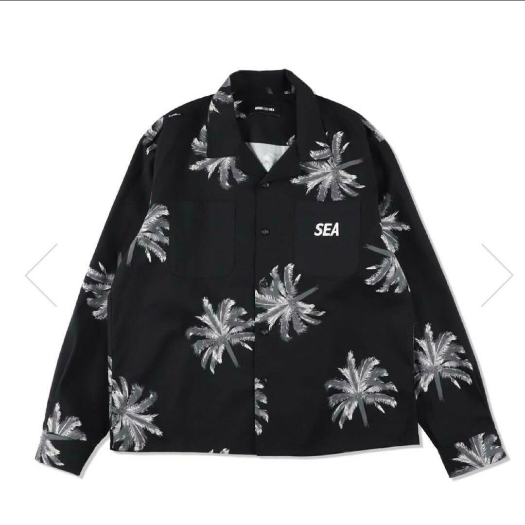 メンズwind and sea PALM TREE OPEN COLLAR SHIRT