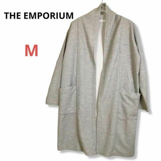 ジエンポリアム(THE EMPORIUM)のTHE EMPORIUM★鹿の子ロングカーディガン M レディース ライトグレー(カーディガン)