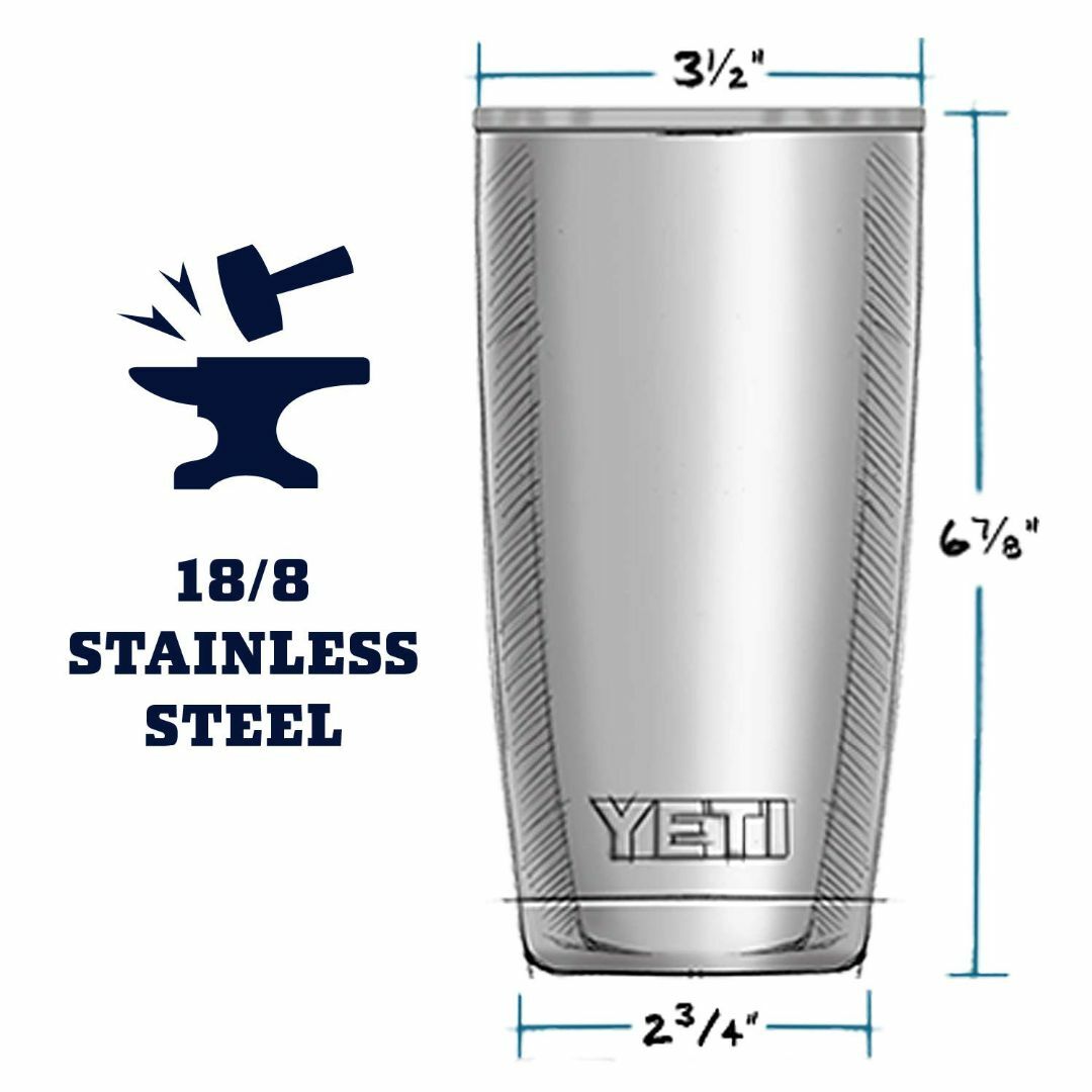 色: ホワイト】YETI(イエティ) Rambler 20オンス タンブラー の通販 by