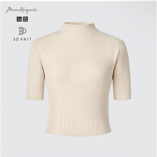 ユニクロ(UNIQLO)のUNIQLO mame kurogouchi 3Dメッシュセーター ナチュラル(Tシャツ(半袖/袖なし))