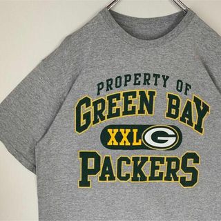 グリーンベイパッカーズ　Tシャツ　ビッグロゴ　古着　ストリート　NFL グレー(Tシャツ/カットソー(半袖/袖なし))