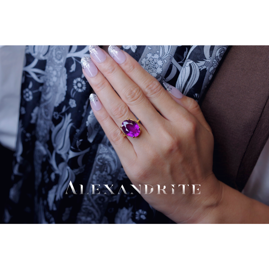 New ☆ 新作 ☆『アレキサンドライト』☆の天然石リングsilver925 + レディースのアクセサリー(リング(指輪))の商品写真