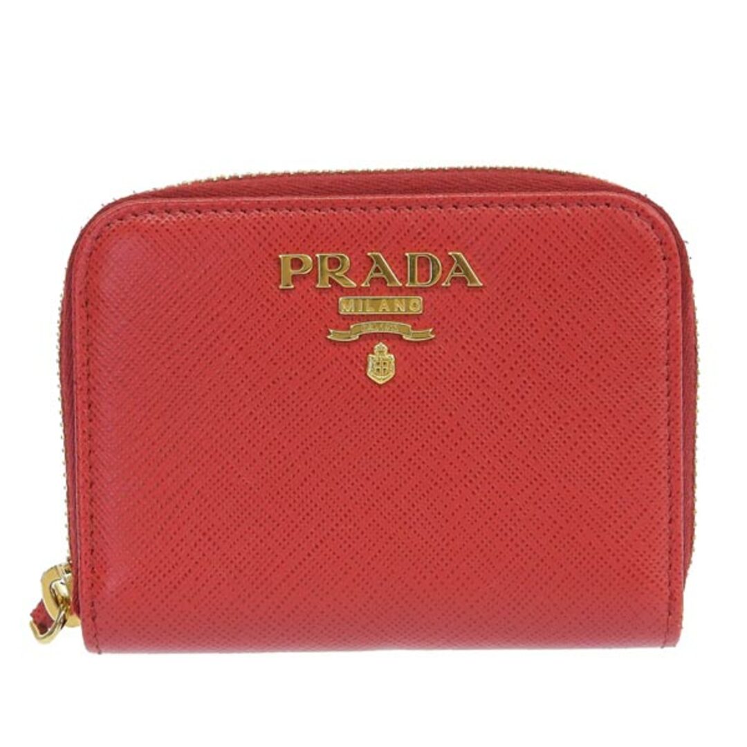 PRADA プラダ SAFFIANO METAL ラウンドファスナー コインケース 1MM268 レッド gy