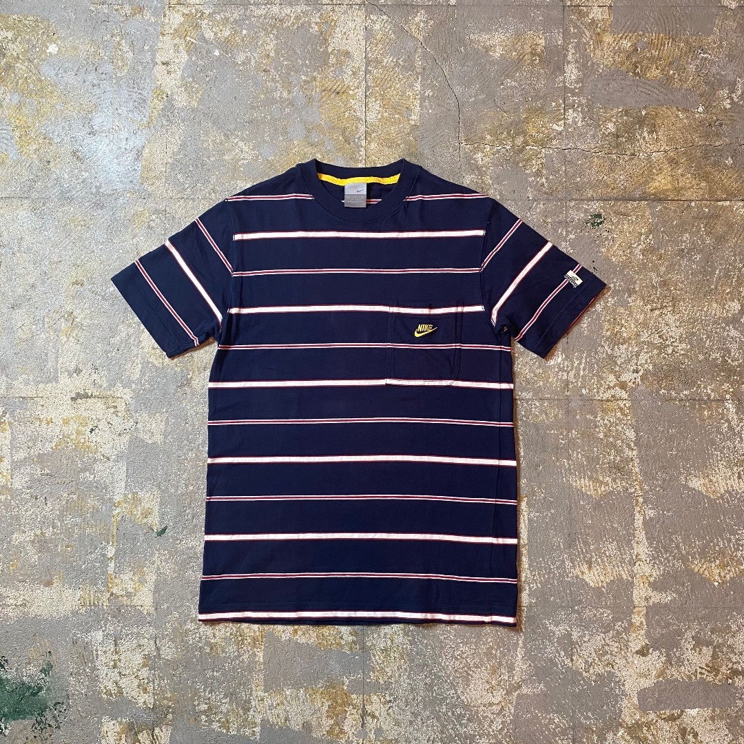00s Nike archive 単丈 ボーダーtシャツ NIKE ナイキ 90s?00s ボーダー プリント スウォッシュ ロゴ刺繍