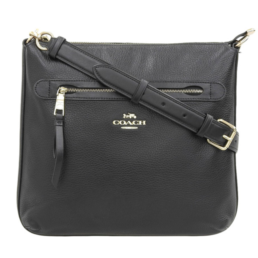 【中古】COACH コーチ レザー ショルダーバッグ F34823 ブラック gy | フリマアプリ ラクマ
