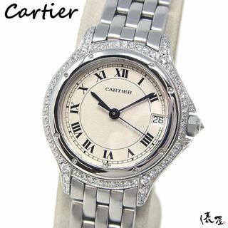カルティエ(Cartier)の【ダイヤベゼル】カルティエ パンテール クーガー SM 極美品 OH済 加工後未使用 レディース Cartier 時計 腕時計 中古【送料無料】(腕時計)