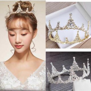 大人気ティアラ！ウェディング 髪飾り ヘアアクセサリー　結婚式7/13(ヘアバンド)