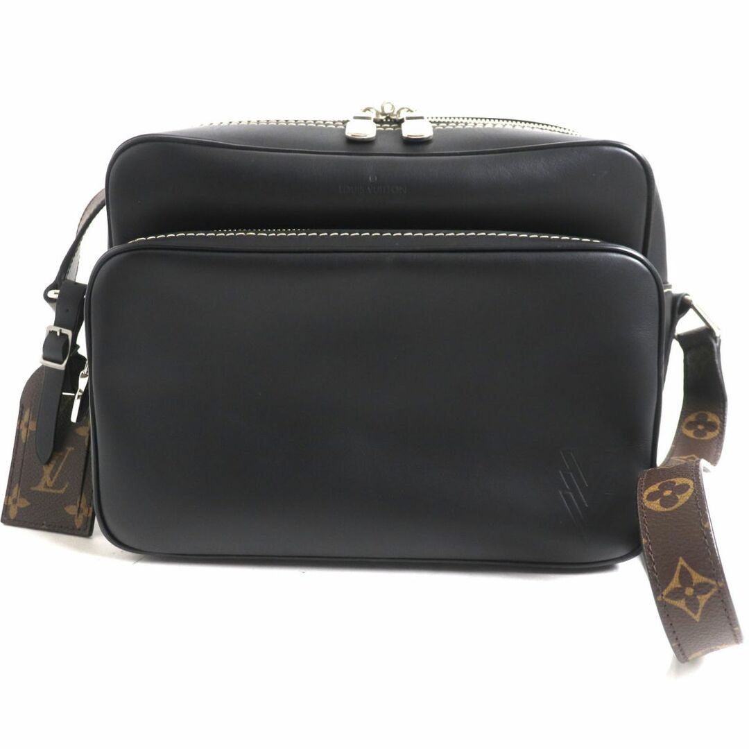 極美品▼15AW コレクション LOUIS VUITTON ルイヴィトン M50527 ナイルPM レザー/モノグラム ショルダーバッグ 黒 伊製 箱・袋・鍵付き