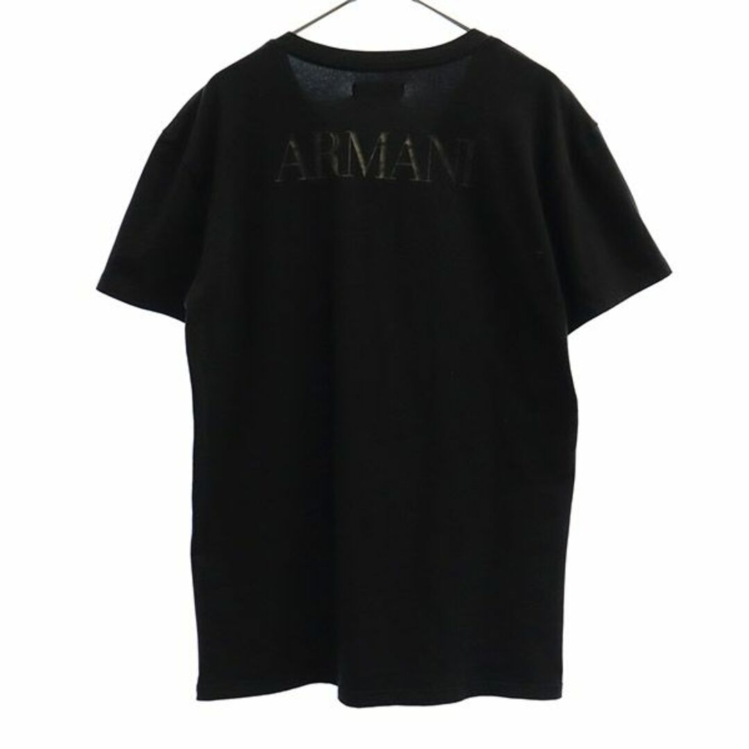 Emporio Armani(エンポリオアルマーニ)のエンポリオアルマーニ プリント 半袖 Tシャツ ブラック EMPORIO ARMANI Vネック メンズ 【中古】  【230705】 メール便可 メンズのトップス(Tシャツ/カットソー(半袖/袖なし))の商品写真