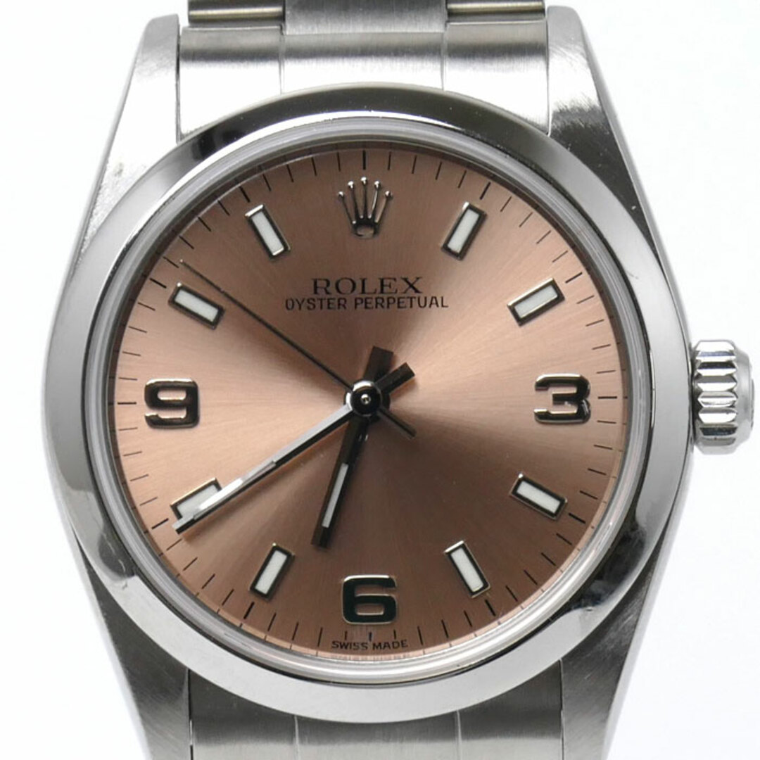 ROLEX ロレックス オイスターパーペチュアル 腕時計 自動巻き 77080 ピンク文字盤 ユニセックス