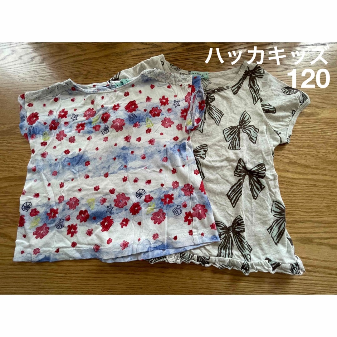 hakka kids(ハッカキッズ)のハッカキッズ　トップス　120   2点セット キッズ/ベビー/マタニティのキッズ服女の子用(90cm~)(Tシャツ/カットソー)の商品写真