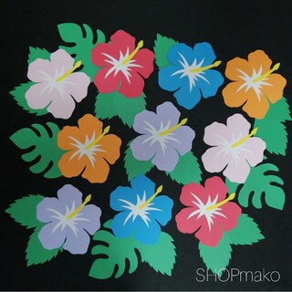 ハイビスカス　壁飾り　イベント　壁面飾り　季節の花　SHOPmako(その他)