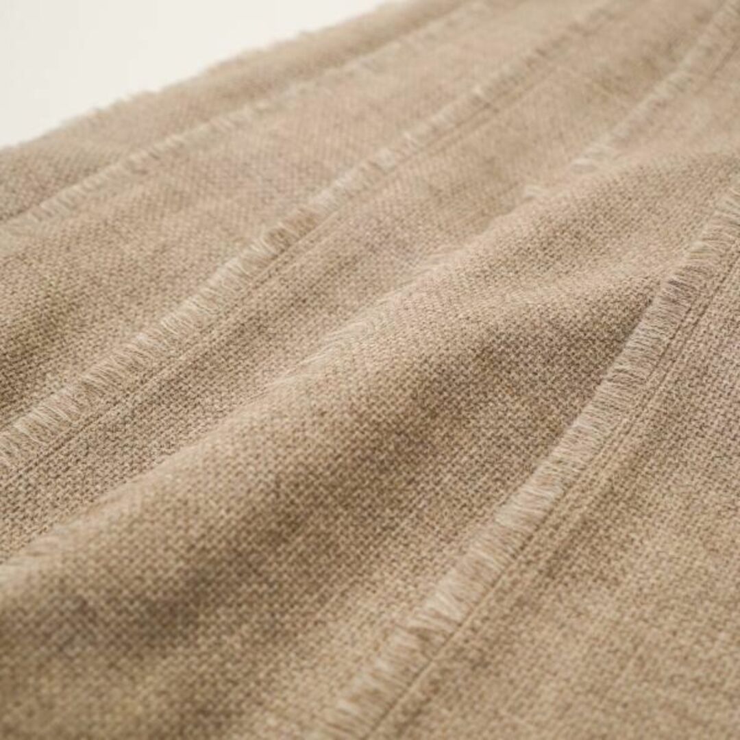 Drawer(ドゥロワー)のドゥロワー Drawer フリンジスカート ベージュ リネン 38 M レディースのスカート(ロングスカート)の商品写真