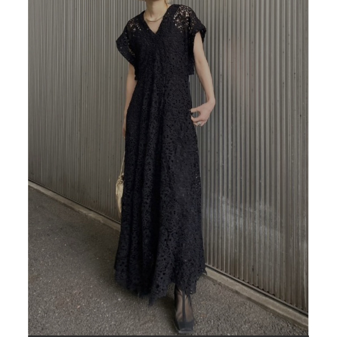 MEDI 2WAY FLARE CHEMICAL LACE DRESS - ロングワンピース/マキシ